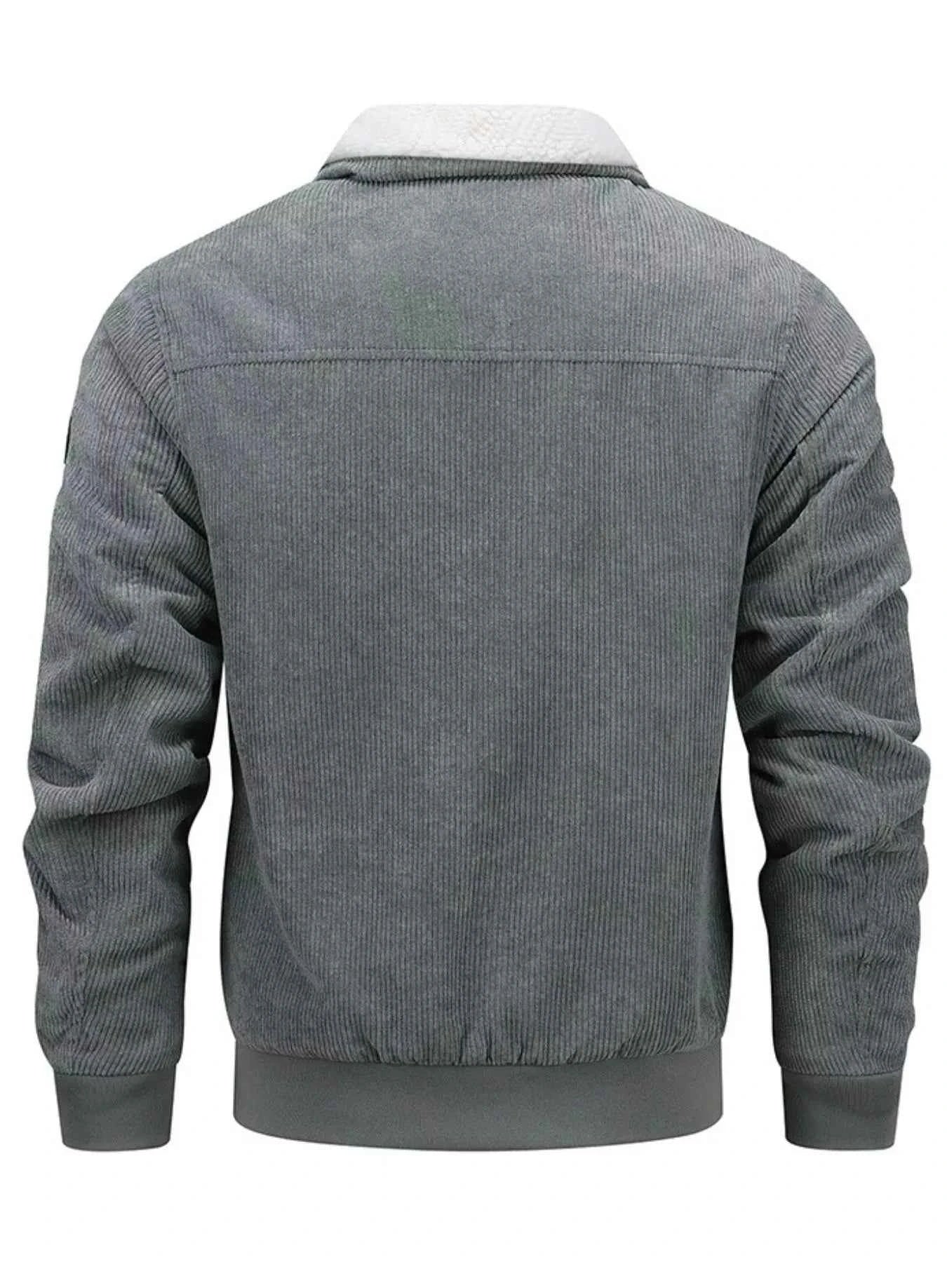 Men's Plus Size Corduroy Sherpa Lined Winter Coat