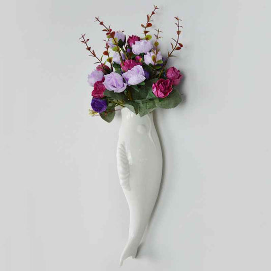 Modern Ceramic Goldfish Wall Vase – 3D Hanging Art Decor for Home & Restaurants