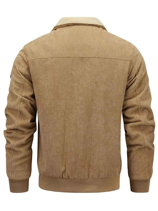 Men's Plus Size Corduroy Sherpa Lined Winter Coat