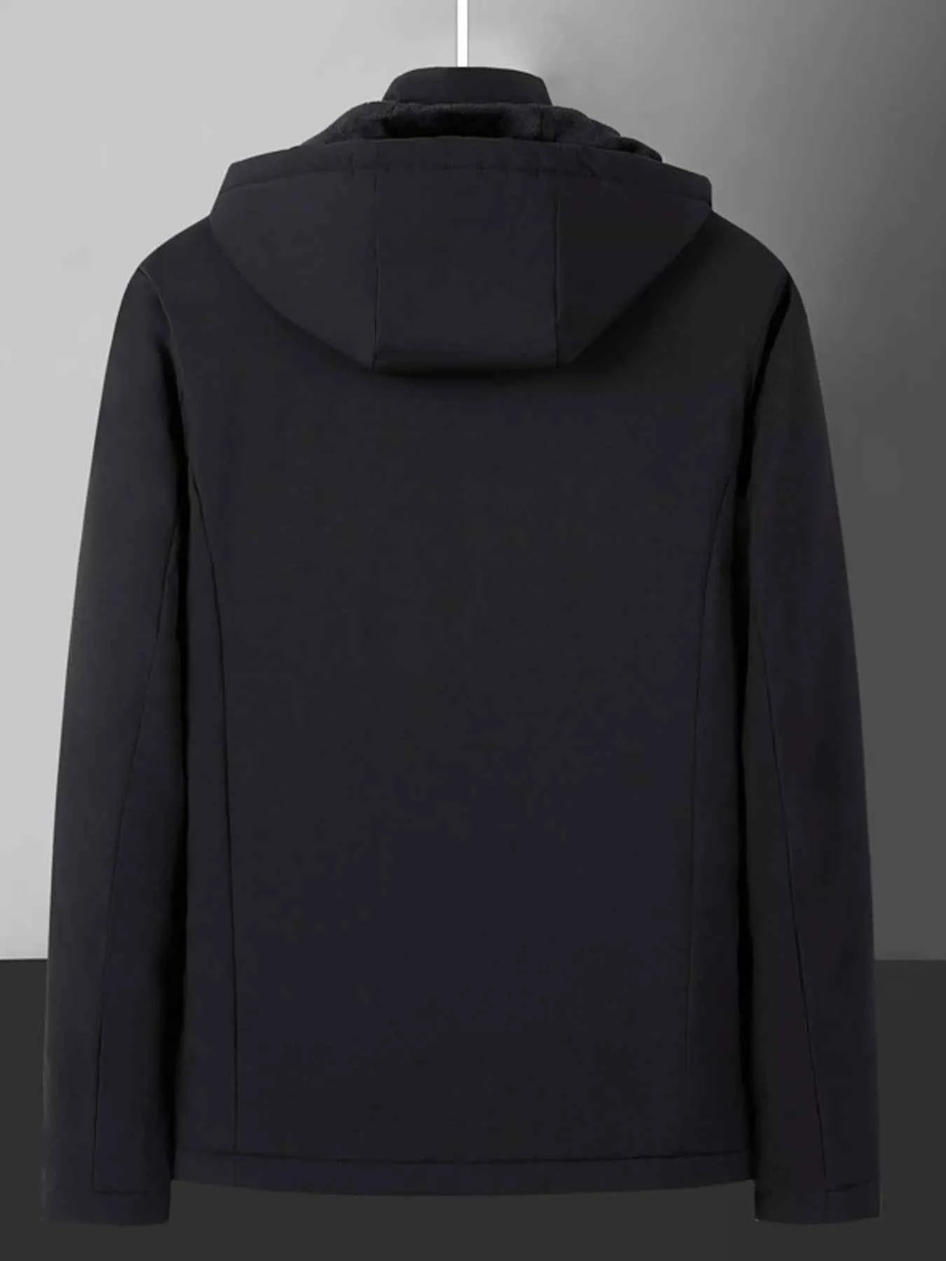 Men's Plus Size Warm Fleece Lined Hooded Winter Coat