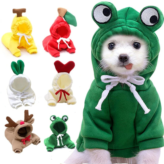 Small Dog Hoodie – Cute Fruit Fleece Coat for Puppies, Cats, Chihuahua