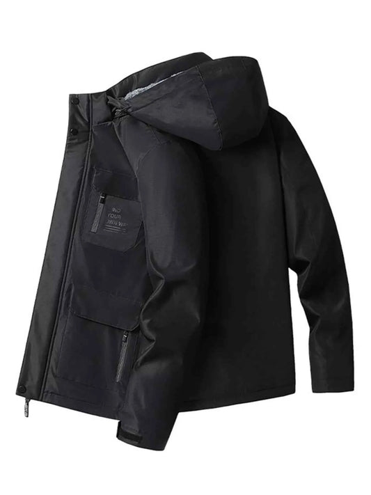 Men's Plus Size Warm Fleece Lined Hooded Winter Coat