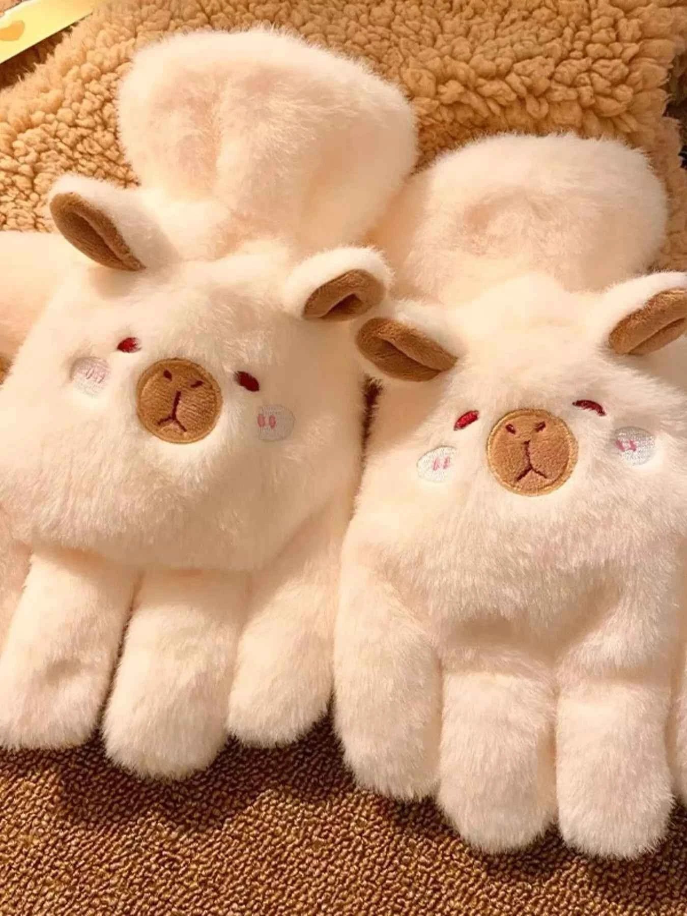 Cartoon Animal Plush Gloves