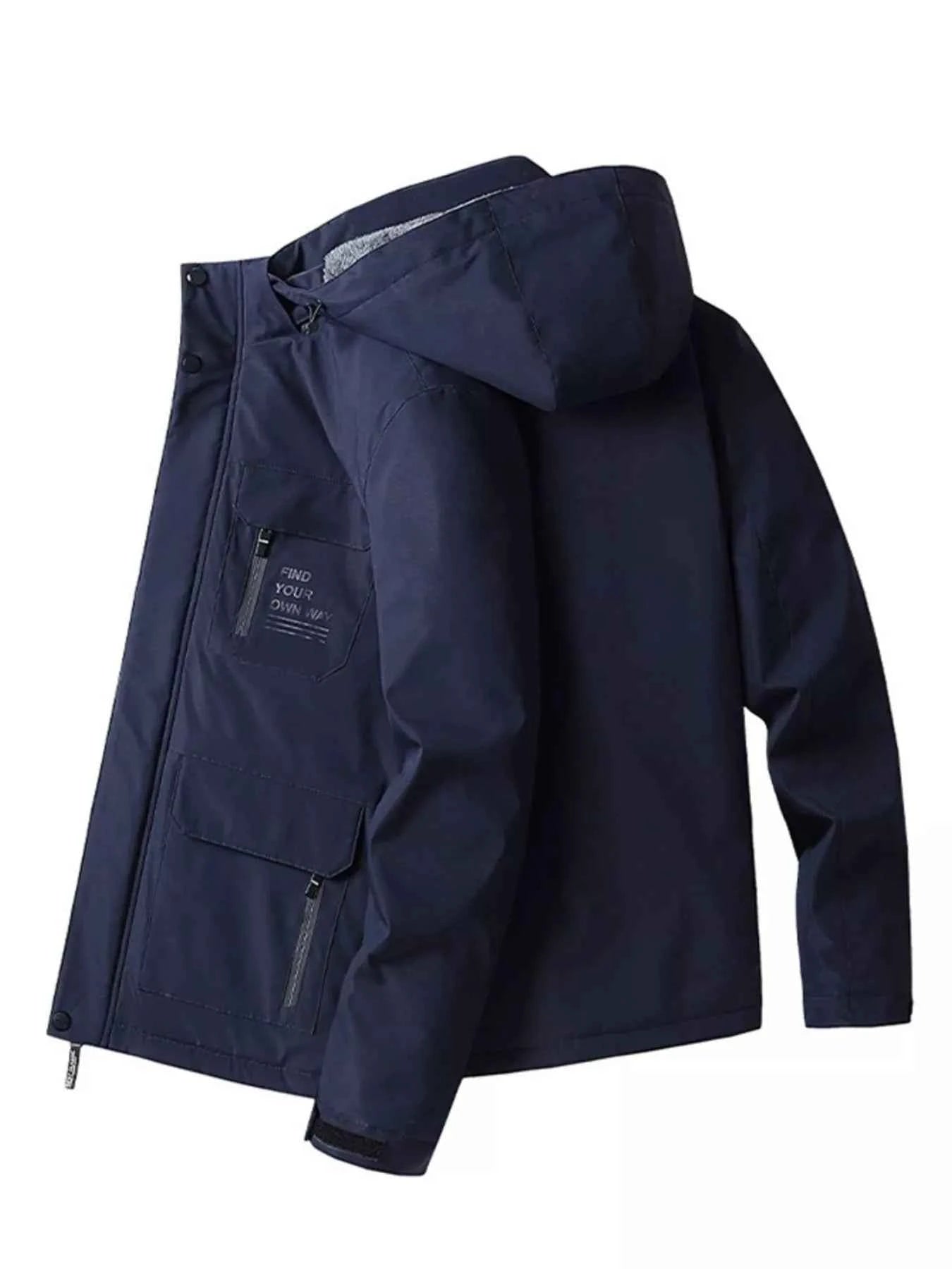 Men's Plus Size Warm Fleece Lined Hooded Winter Coat