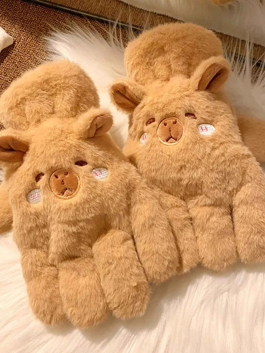 Cartoon Animal Plush Gloves