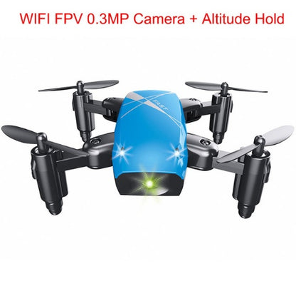 Micro Foldable RC Drone – 3D Steering Wheel Remote, WiFi Camera, APP Control Quadcopter Toy