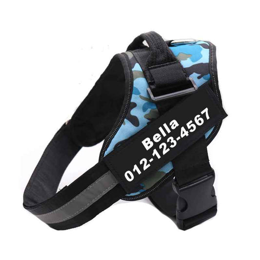 Personalized Dog Harne Reflective Breathable Adjustable Pet Harness For Small Large Dog