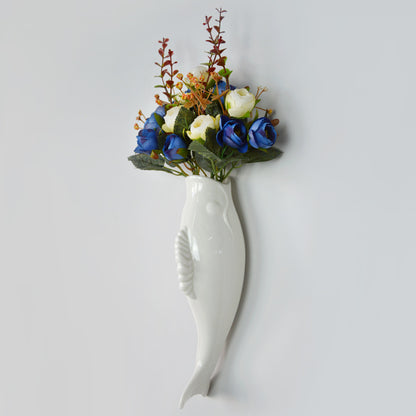 Modern Ceramic Goldfish Wall Vase – 3D Hanging Art Decor for Home & Restaurants