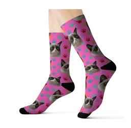 Personalized Custom Pet Head Print Socks For Dog Cat Lover