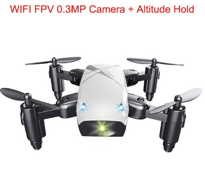Micro Foldable RC Drone – 3D Steering Wheel Remote, WiFi Camera, APP Control Quadcopter Toy