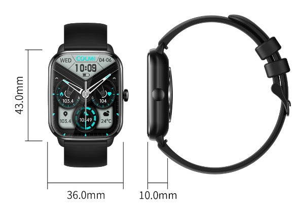 Full‑Screen Fitness Smartwatch – Heart Rate Monitor, Step Tracker, Music Control, Voice Assist