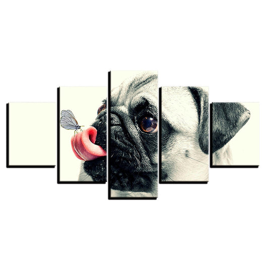 Charming set of five dog-themed wall art pieces