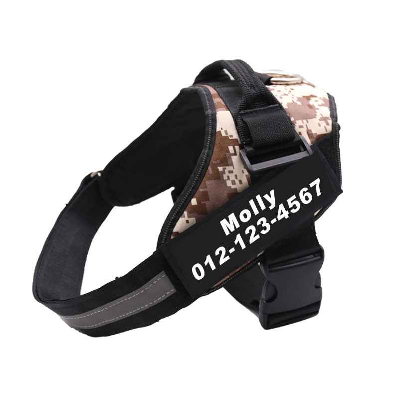 Personalized Dog Harne Reflective Breathable Adjustable Pet Harness For Small Large Dog