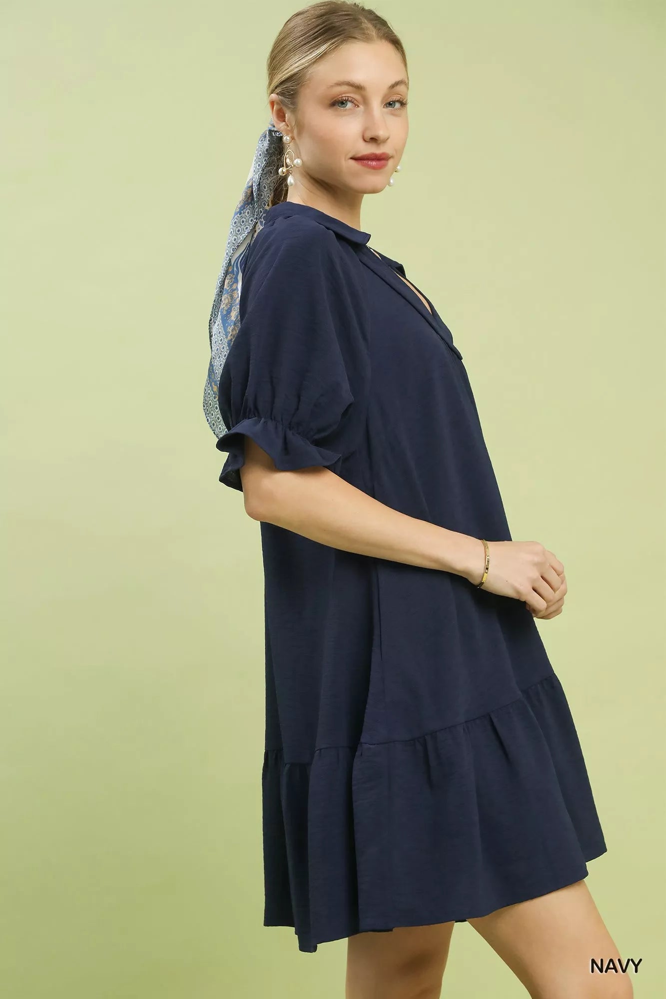 Umgee Tiered Puff Sleeve Babydoll Dress – Glfora.com