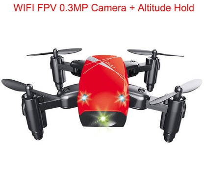 Micro Foldable RC Drone – 3D Steering Wheel Remote, WiFi Camera, APP Control Quadcopter Toy