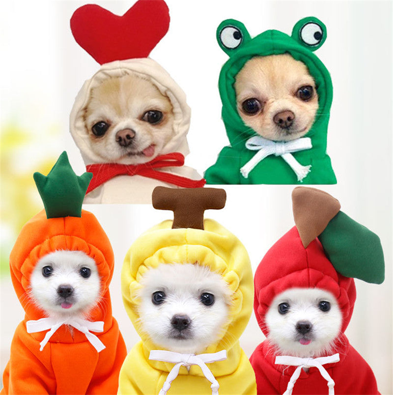 Small Dog Hoodie – Cute Fruit Fleece Coat for Puppies, Cats, Chihuahua