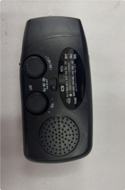 Solar hand crank USB charging radio flashlight