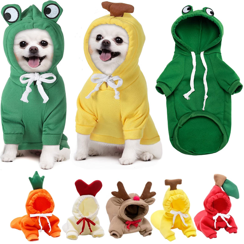 Small Dog Hoodie – Cute Fruit Fleece Coat for Puppies, Cats, Chihuahua