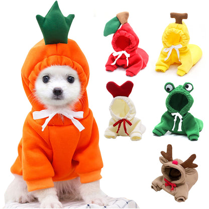 Small Dog Hoodie – Cute Fruit Fleece Coat for Puppies, Cats, Chihuahua