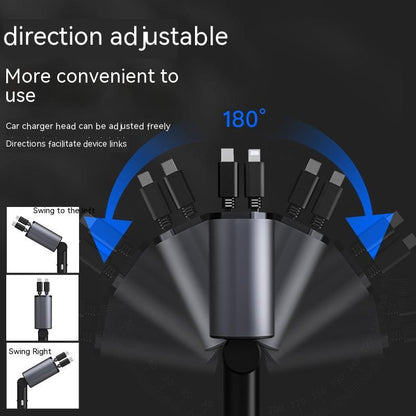100W Metal Car Charger – Super Fast USB + Type‑C Cigarette Lighter Adapter